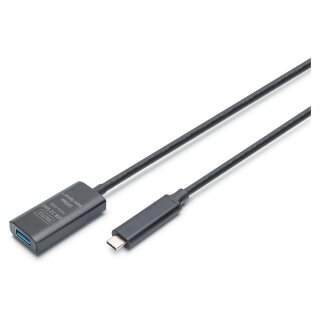 DIGITUS Verlängerungskabel USB-C->USB-A St./Bu. 10G 5,00m
