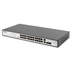 DIGITUS Switch 24-Port 10/100 370W PoE Unmanaged schwarz