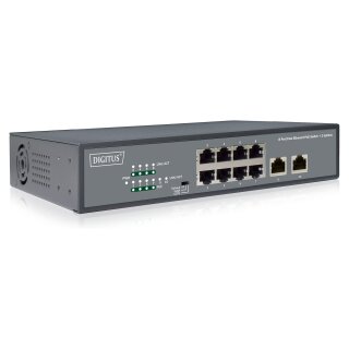 DIGITUS Switch 8-Port 10/100 120W PoE Unmanaged schwarz