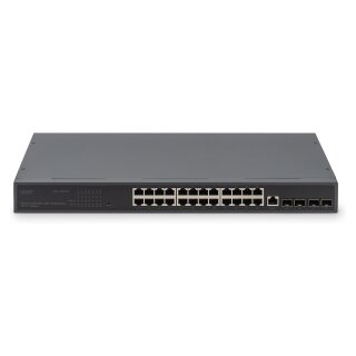 DIGITUS Switch 19" 24-Port +4x SFP+Gigabit managed schwarz
