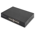 DIGITUS Switch 16-Port Gigabit, 19" unmanaged schwarz