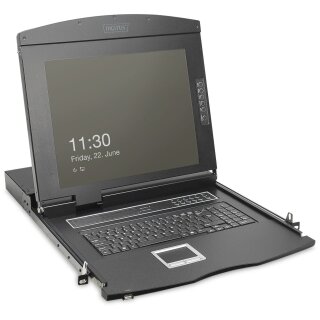 DIGITUS Modulare Konsole 19"HD LCD,8-port VGA KVM Deutsch