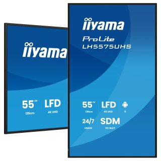 IIYAMA 139.0cm(55") LH5575UHS-B2AG 16:9 3xHDMI+DP+2xUSB (Speditionsversand)