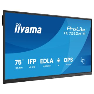 IIYAMA DS TE7512MIS 189.3cm VA TOUCH 75/3840x2160/VGA/2xHDMI/2xUSB-C