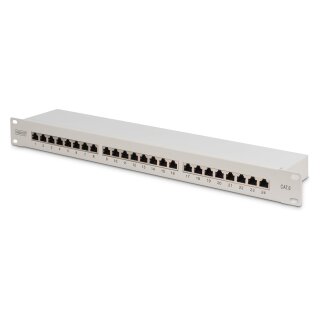 DIGITUS Patchpanel 1HE 24-Port Cat6 geschirmt grau