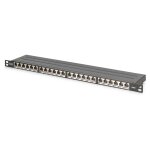 DIGITUS Patchpanel 0,5HE 24-Port Cat6 geschirmt schwarz