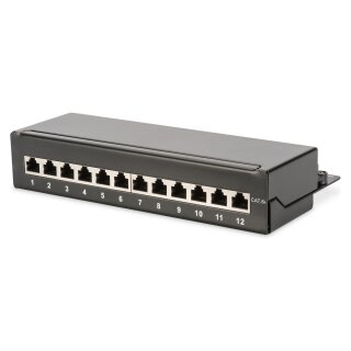 DIGITUS Patchpanel 1HE 12-Port Cat6A geschirmt schwarz