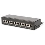 DIGITUS Patchpanel 1HE 12-Port Cat6A geschirmt schwarz