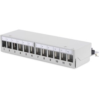 DIGITUS Patchpanel 1HE 12-Port Modular Desktop SOHO grau