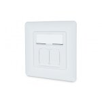 DIGITUS Netzwerkdose CAT 6A EA geschirmt 2xRJ45 weiß