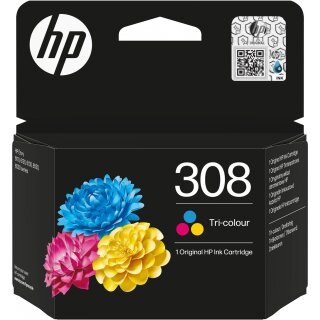 HP 308 Tri-color Original Ink Cartridge