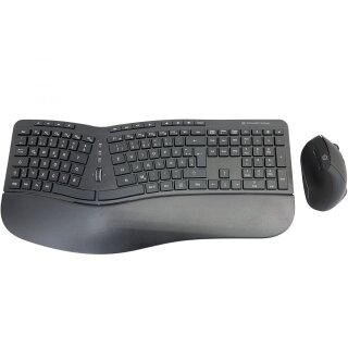 CONCEPTRONIC Wireless Keyboard+Mouse,ergo,Layout deutsch sw