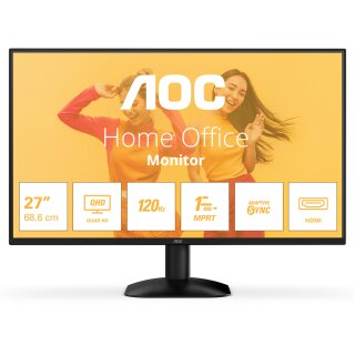 68,6cm / 27" (2560x1440) AOC Q27B35S3 16:09 HDMI+DP IPS 120Hz LS 1ms black