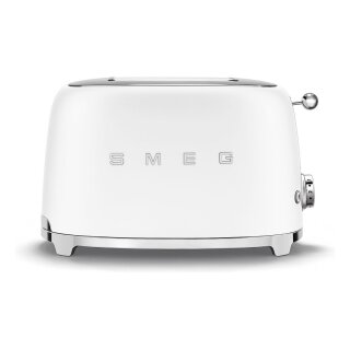 SMEG Toaster 2-Schlitz kompakt 50s Style TSF01WHMEU, Weiß, Matt