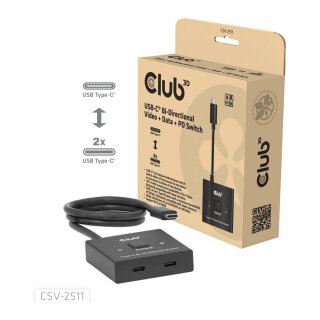 Club 3D USB-C Switch Bidirektional - Video - Data - PD