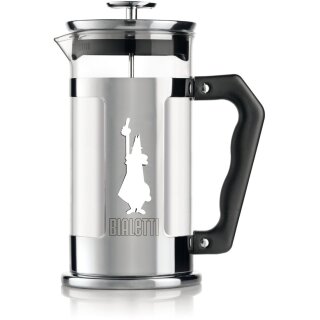 Bialetti Preziosa French-Press - Kaffee- und Teebereiter - silber/schwarz - Edelstahl/Glas - 1l