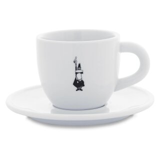 Bialetti Cappuccinotasse Istituzionale inkl. Untertasse - Porzellan - weiß - 240ml