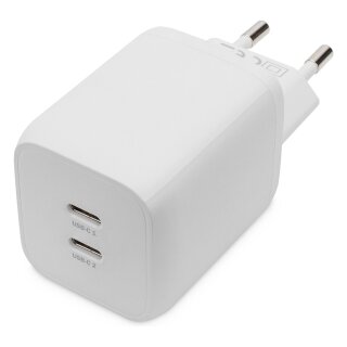 Mini Charger DIGITUS 2-Port 65W 2x USB-C 45W+20W weiß