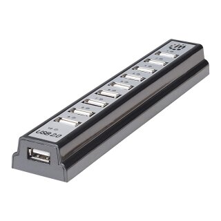MANHATTAN USB-HUB 10-Port USB 2.0 Desktop Hub schwarz