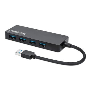 MANHATTAN 4-Port USB 3.2 Gen 1 Hub USB-A St./ 4x A-Buchse