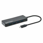 MANHATTAN 7-Port USB Hub C-Stecker A-Buchse 5Gbit/s schwar