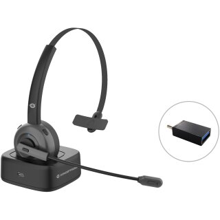 CONCEPTRONIC Headset Wireless BT 5.0 +Ladestation black