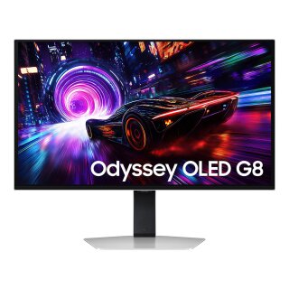 81,3cm/32" (3840x2160) Samsung Odyssey OLED G8 G81SF 16:9 4K OLED 0,03ms 240Hz HDMI 2.1 DisplayPort 1.4 USB-B USB-A VESA HDR FreeSync G-Sync Silvr