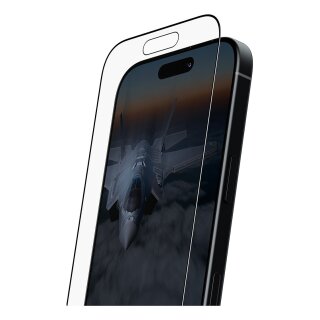 PanzerGlass Stealth Screen Protector w. Black Frame iPhone 17 | iPhone 16 Pro | Ultra-Wide Fit w. Fastfit in-a-box