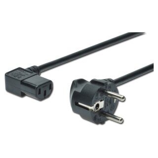 DIGITUS Kaltgeräteanschl Schuko 90°-> IEC C13 90° St/Bu 1.8m Polybeutel