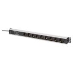 DIGITUS Steckdosenleiste 9-fach 19" Alu. 1HE 2m schwarz