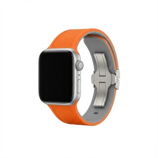 Premium Plus Armband für Apple Watch, Orange/Grau, 40mm, 41mm, 38mm, 42mm (Series 10), GA-MAG-BNDA-PP-OGS