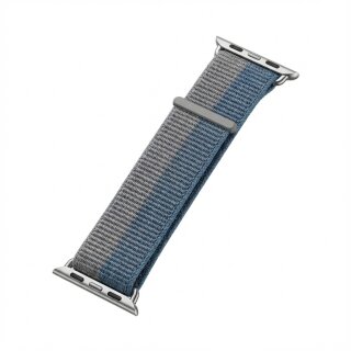 Premium Plus Armband für Apple Watch, Grau/Blau, 44mm, 45mm, 42mm (Series 1/2/3), 49mm, 46mm, GA-MAG-BNDA-PP-CGBL