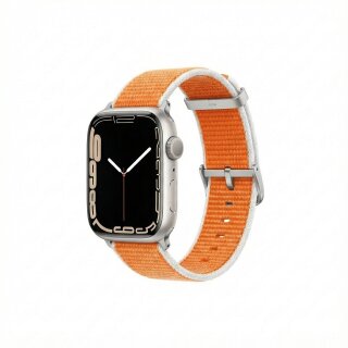 Premium Pro Armband für Apple Watch, Orange/Weiß, 40mm, 41mm, 38mm, 42mm (Series 10), GA-MAG-BNDA-P+GSS