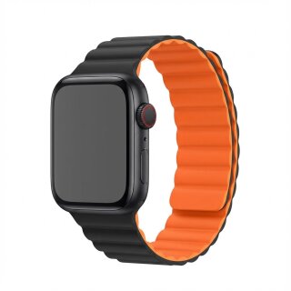 Premium Pro Armband für Apple Watch, Orange/Schwarz, 40mm, 41mm, 38mm, 42mm (Series 10), GA-MAG-BNDA-P+OMS