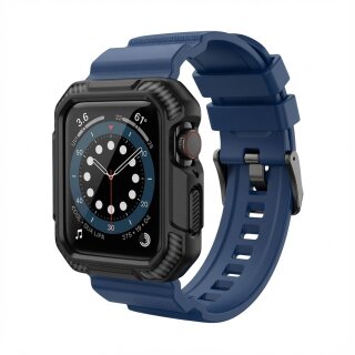 Premium Pro Armband für Apple Watch, Blau/Schwarz, 40mm, 41mm, 38mm, 42mm (Series 10), GA-MAG-BNDA-P+BMS