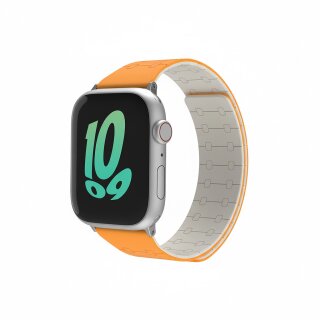 Premium Pro Armband für Apple Watch, Orange/Weiß, 44mm, 45mm, 42mm (Series 1/2/3), 49mm, 46mm, GA-MAG-BNDA-P+GSL