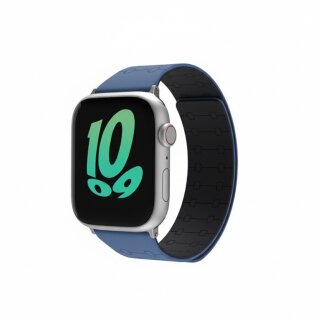 Premium Pro Armband für Apple Watch, Blau/Schwarz, 44mm, 45mm, 42mm (Series 1/2/3), 49mm, 46mm, GA-MAG-BNDA-P+BML