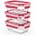 Emsa N10511 Clip & Close Glas Frischhaltedosen-Set 3-teilig Transparent/Rot