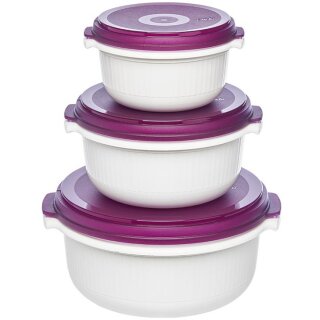 Emsa 508455 Micro Family 3er Pack 0.5 / 1.0 / 1.5 L wei / brombeer