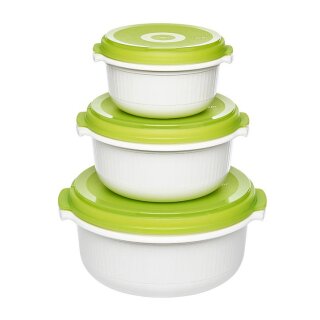 Emsa 509741 Micro Family 3er Pack 0.5 / 1.0 / 1.5 L wei /hellgrn