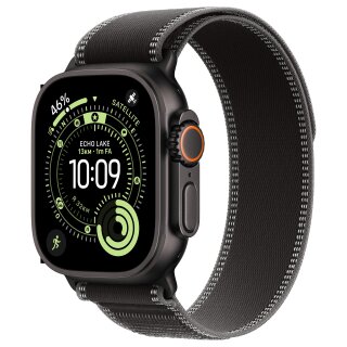 Apple Watch Ultra 3 Titanium Cellular 49mm Schwarz (Trail Loop schwarz/kohlegrau) S/M