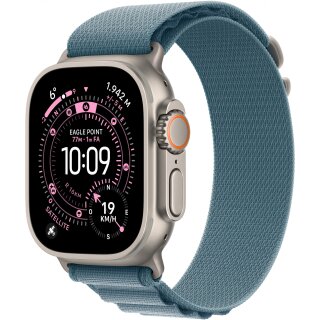 Apple Watch Ultra 3 Titanium Cellular 49mm Natur (Alpine Loop hellblau) Large