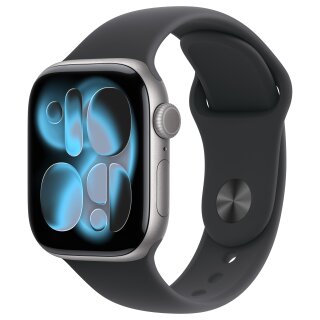 Apple Watch S11 Aluminium 42mm Space Grau (Sportarmband schwarz) S/M