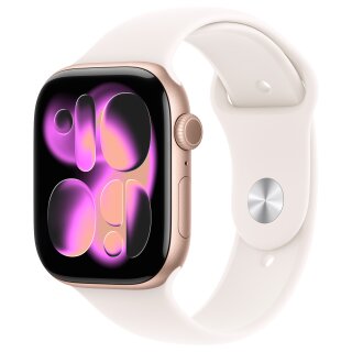 Apple Watch S11 Aluminium 46mm Rosegold (Sportarmband blassrosa) M/L