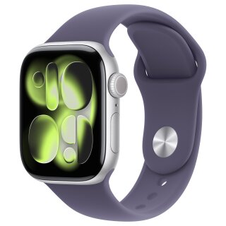 Apple Watch S11 Aluminium Cellular 42mm Silber (Sportarmband nebelviolett) S/M
