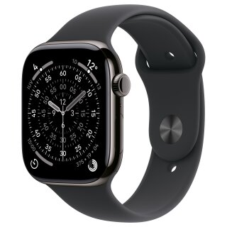 Apple Watch S11 Titan Schiefer Cellular 46mm (Sportarmband schwarz) S/M