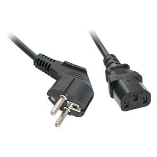 LINDY IEC-Netzkabel 0.7m Schuko-Winkelst. IEC320C13