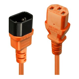 LINDY IEC-Netzverlängerung C14 - C13 orange 2m