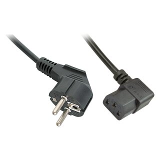 LINDY IEC-Netzkabel abgewinkelt Schuko an C13 2m