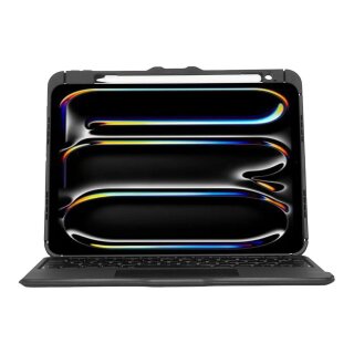 TARGUS Versavu - Tastatur und Foliohlle - hinterleuchtet - kabellos - Bluetooth 5.0 - QWERTY - Spanisch - Schwarz